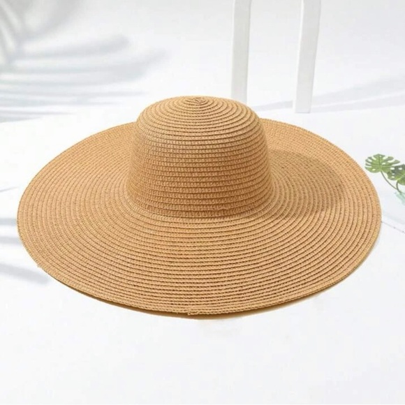 1pc Women Solid Boho Straw Hat For Summer - Picture 2 of 3